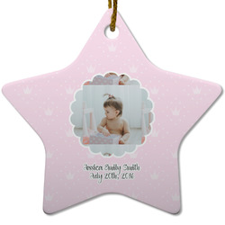 Baby Girl Photo Star Ceramic Ornament