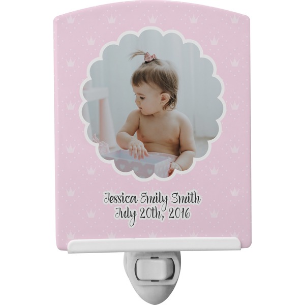 Custom Baby Girl Photo Ceramic Night Light (Personalized)
