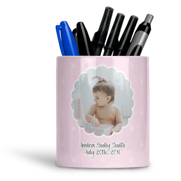 Custom Baby Girl Photo Ceramic Pen Holder