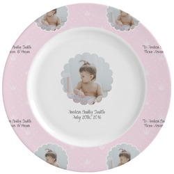 Baby Girl Photo Ceramic Dinner Plates (Set of 4) (Personalized)