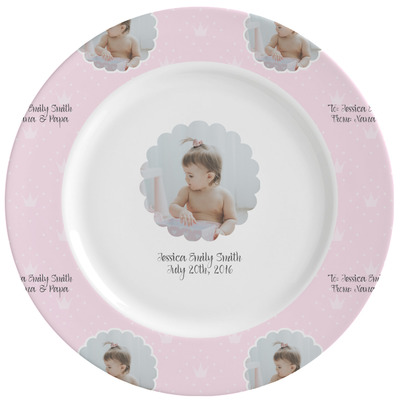 Baby Girl Photo Ceramic Dinner Plates (Set of 4) (Personalized)