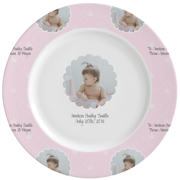 Custom Baby Girl Photo Ceramic Dinner Plates (Set of 4) (Personalized)