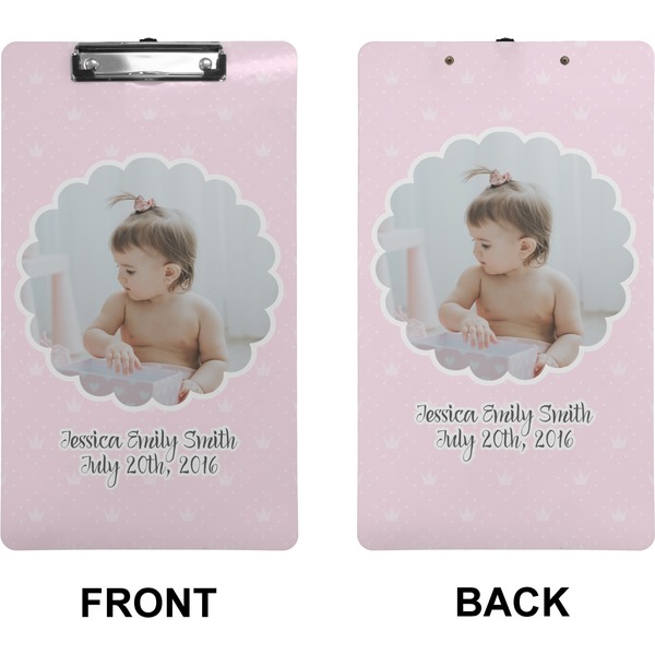 Baby Girl Photo Clipboard (Legal) (Front + Back)