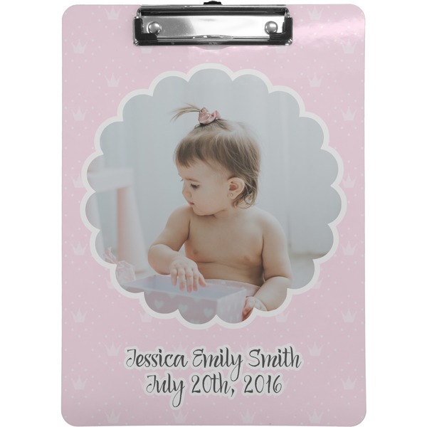 Custom Baby Girl Photo Clipboard (Personalized)