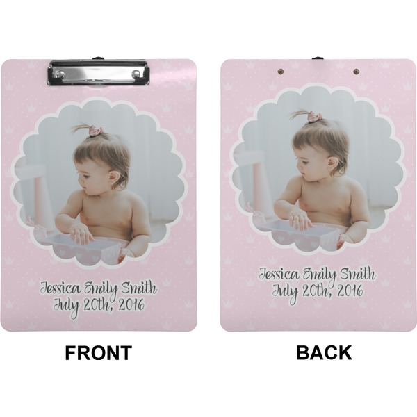 Baby Girl Photo Clipboard (Letter) (Front + Back)