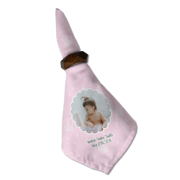 Baby Girl Photo Cloth Napkins - Personalized Dinner (Folded in Ring) (MAIN)
