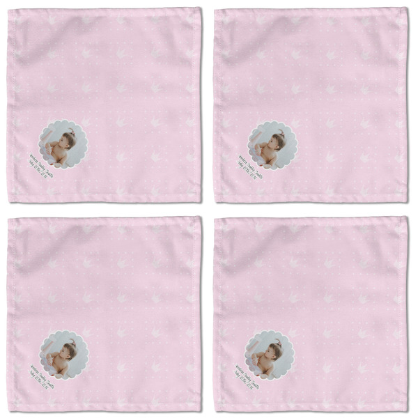 Baby Girl Photo Cloth Napkins - Personalized Lunch (APPROVAL) Set of 4