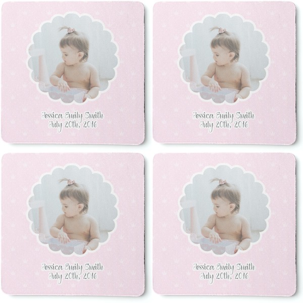 Baby Girl Photo Coaster Rubber Back - Apvl