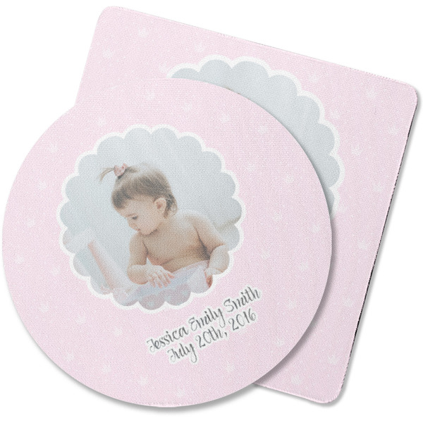 Custom Baby Girl Photo Rubber Backed Coaster (Personalized)