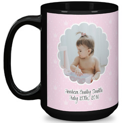 Baby Girl Photo 15 Oz Coffee Mug - Black