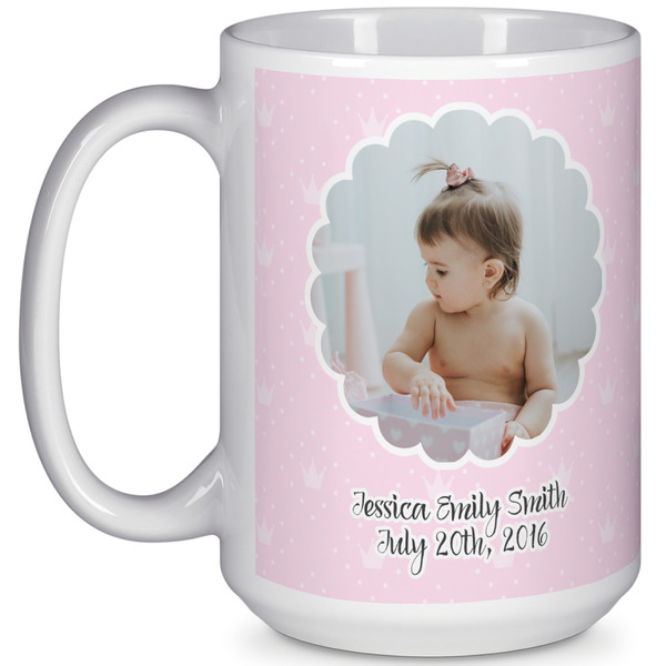 Custom Baby Girl Photo 15 Oz Coffee Mug - White