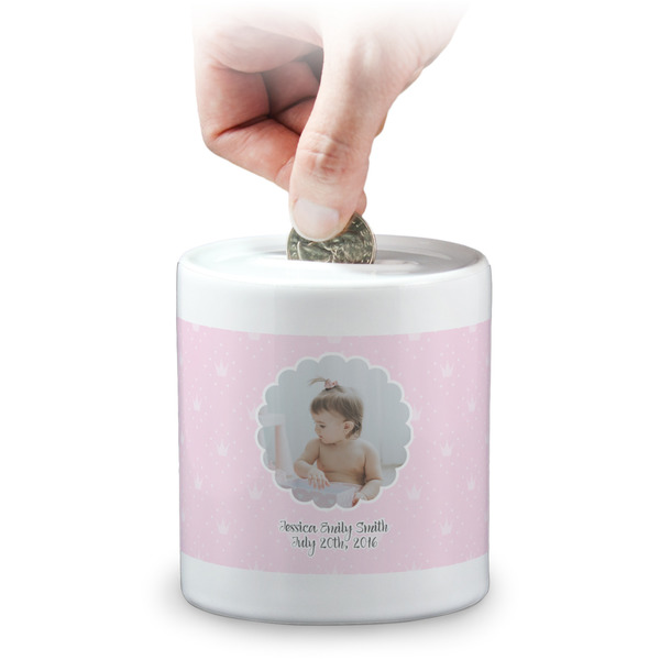 Custom Baby Girl Photo Coin Bank (Personalized)