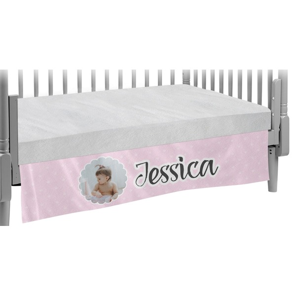 Custom Baby Girl Photo Crib Skirt (Personalized)