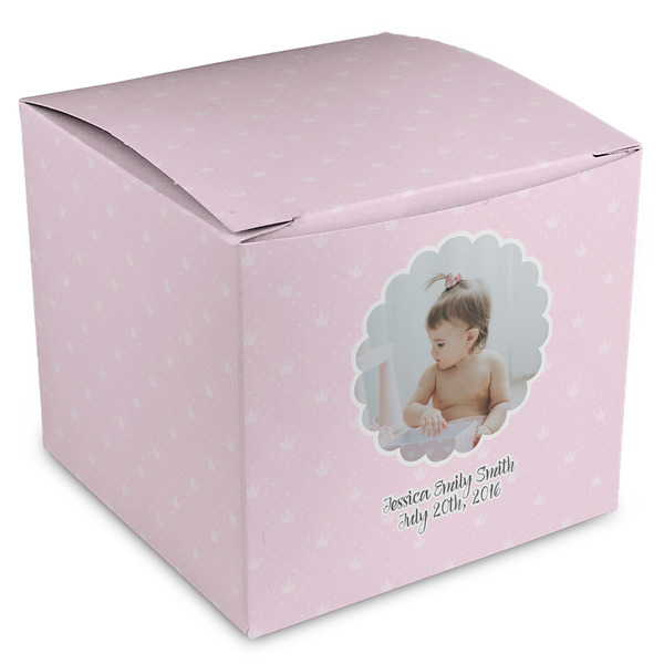 Custom Baby Girl Photo Cube Favor Gift Boxes