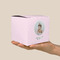 Baby Girl Photo Cube Favor Gift Box - On Hand - Scale View