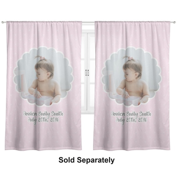 Custom Baby Girl Photo Curtain Panel - Custom Size
