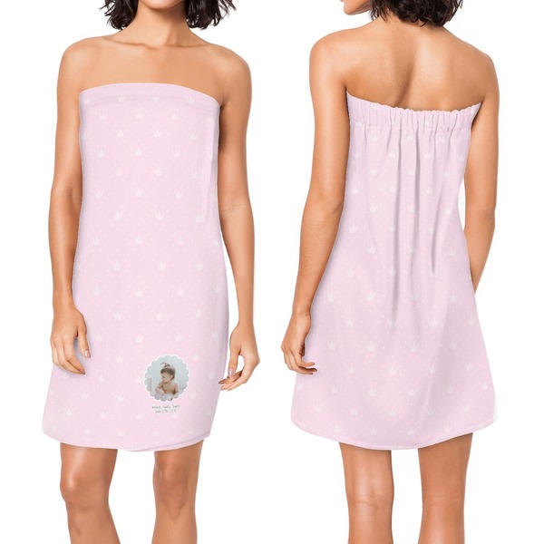 Baby Girl Photo Custom Bath Wrap - Front & Back View