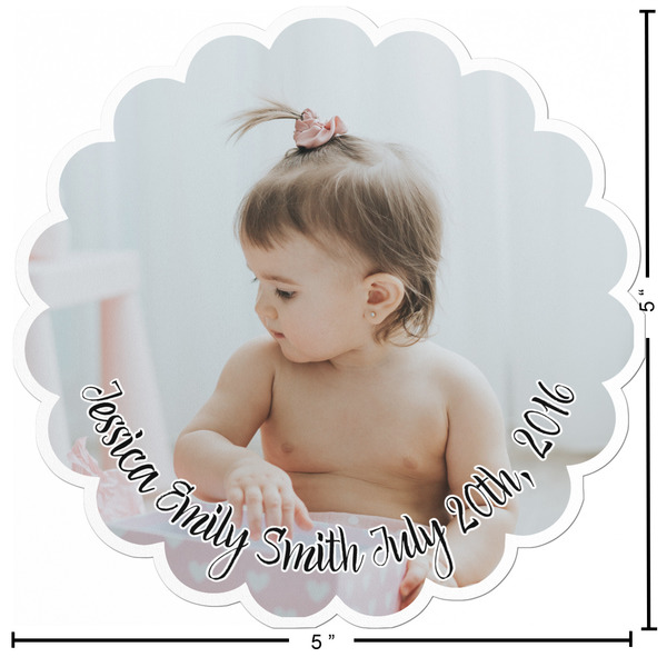 Baby Girl Photo Custom Shape Iron On Patches - L PATCH w/measurements