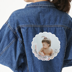 Baby Girl Photo Twill Iron On Patch - Custom Shape - 2XL - Set of 4