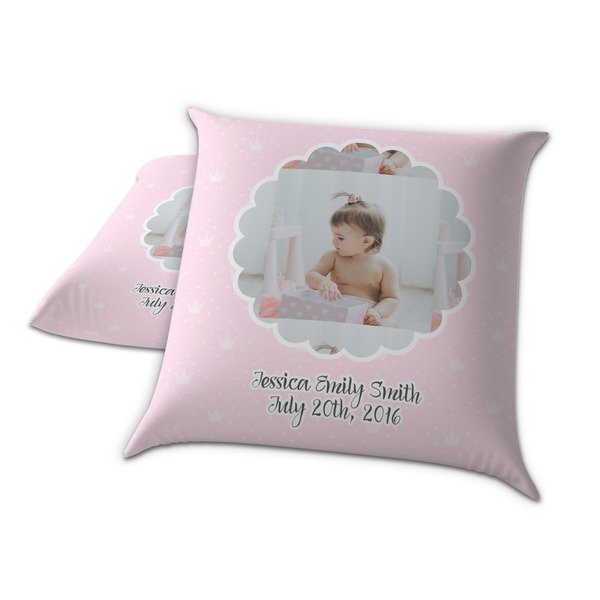 Baby Girl Photo Decorative Pillow Case - TWO