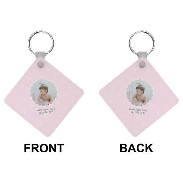 Baby Girl Photo Diamond Keychain (Front + Back)