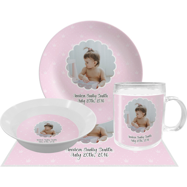 Baby Girl Photo Dinner Set - 4 Pc (Personalized)