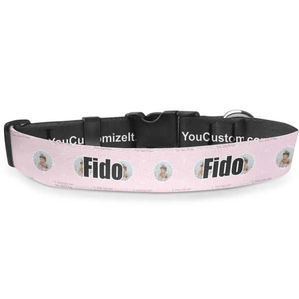 Custom Baby Girl Photo Deluxe Dog Collar - Small (8.5" to 12.5") (Personalized)
