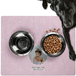 Baby Girl Photo Dog Food Mat - Large