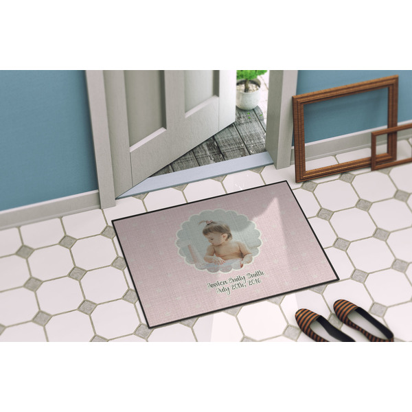Baby Girl Photo Door Mat Lifestyle