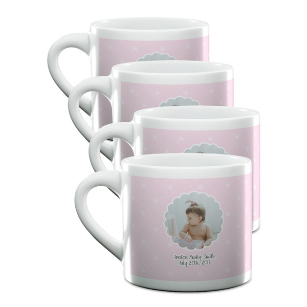 Custom Baby Girl Photo Double Shot Espresso Cups - Set of 4