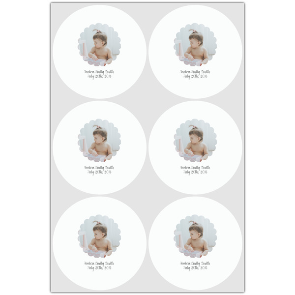 Baby Girl Photo Drink Topper - Large - Set of 6