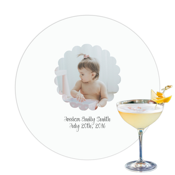 Custom Baby Girl Photo Printed Drink Topper - 3.25"