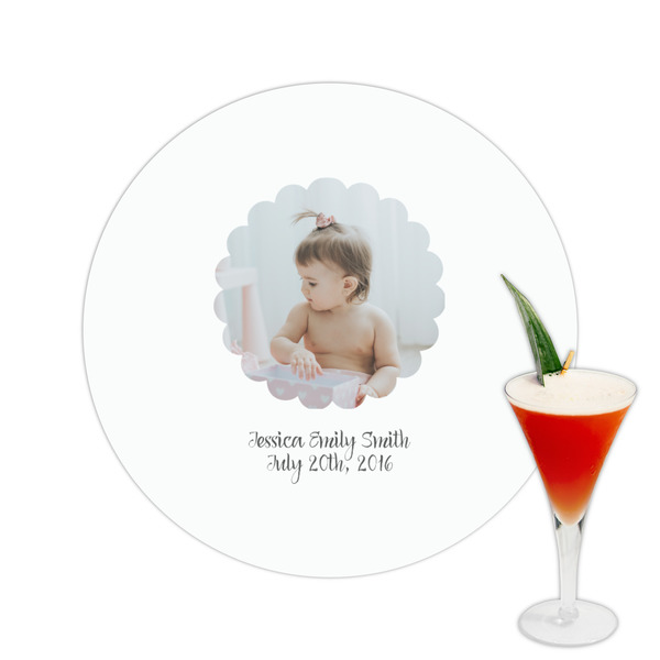 Custom Baby Girl Photo Printed Drink Topper -  2.5"