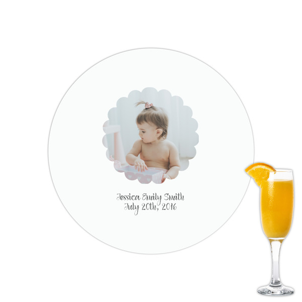 Custom Baby Girl Photo Printed Drink Topper - 2.15"