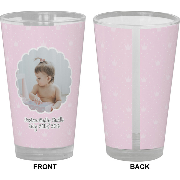 Baby Girl Photo Pint Glass - Full Color - Front & Back Views