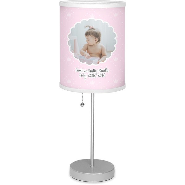 Custom Baby Girl Photo Lamp with Drum Shade