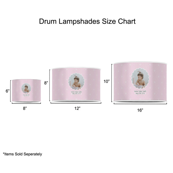 Baby Girl Photo Drum Lampshades - Sizing Chart