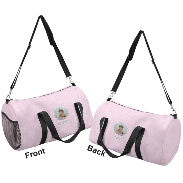 Baby Girl Photo Duffle bag small front and back sides