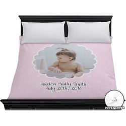 Baby Girl Photo Duvet Cover - King (Personalized)