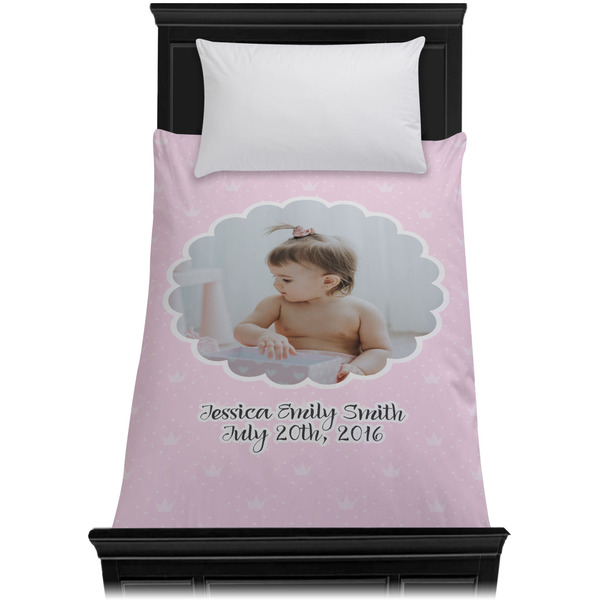 Baby Girl Photo Duvet Cover - Twin - On Bed - No Prop
