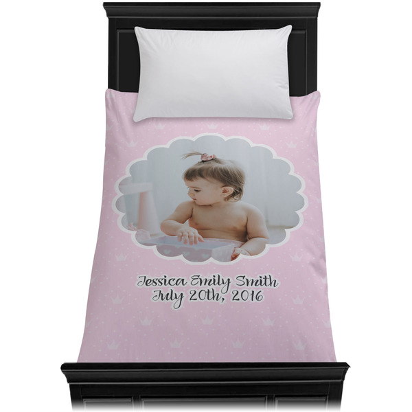 Baby Girl Photo Duvet Cover - Twin XL - On Bed - No Prop