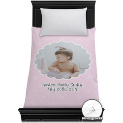Baby Girl Photo Duvet Cover - Twin XL (Personalized)