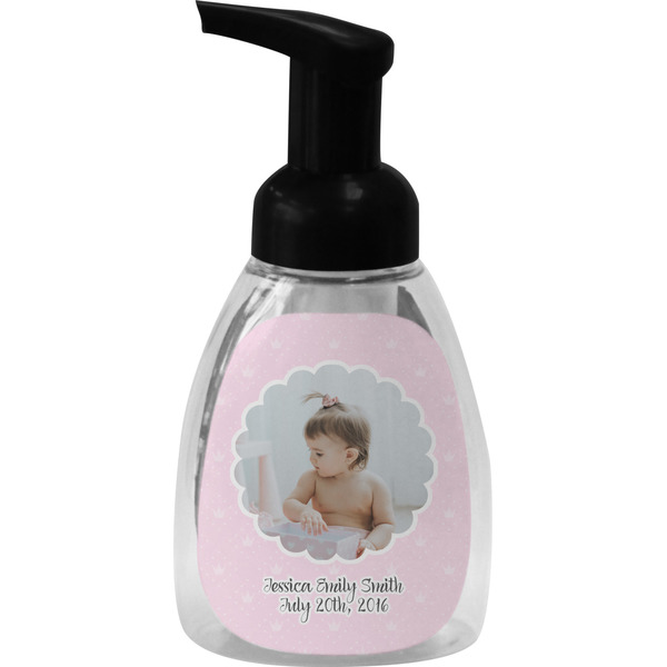 Custom Baby Girl Photo Foam Soap Bottle - Black