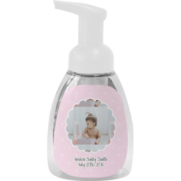 Custom Baby Girl Photo Foam Soap Bottle - White