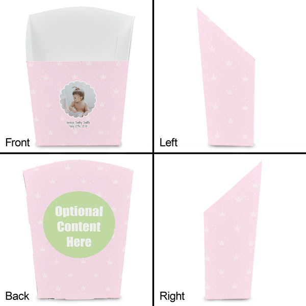 Baby Girl Photo French Fry Favor Box - Front & Back View