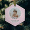 Baby Girl Photo Frosted Glass Ornament - Hexagon (Lifestyle)