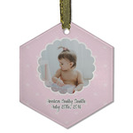 Baby Girl Photo Flat Glass Ornament - Hexagon