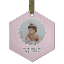 Baby Girl Photo Flat Glass Ornament - Hexagon