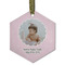 Baby Girl Photo Frosted Glass Ornament - Hexagon