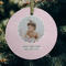 Baby Girl Photo Frosted Glass Ornament - Round (Lifestyle)